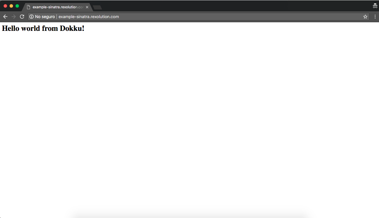Aplicación funcionando con Dokku
