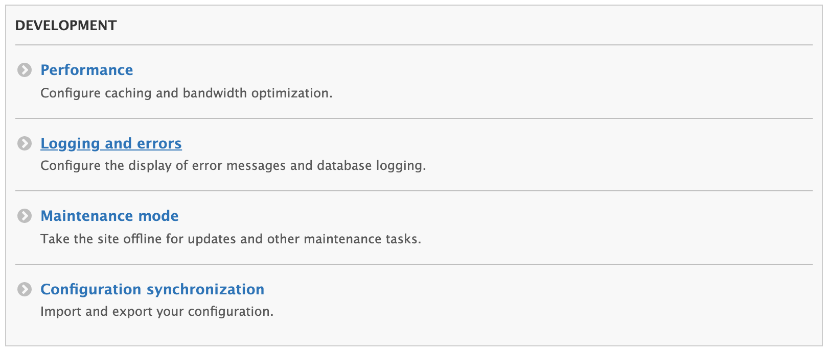 Options for development