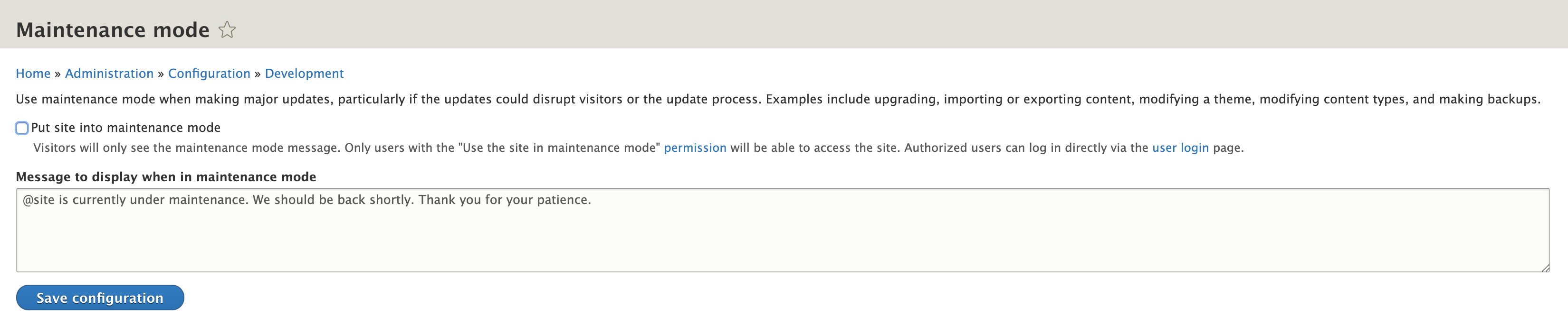 Remove mode maintenance