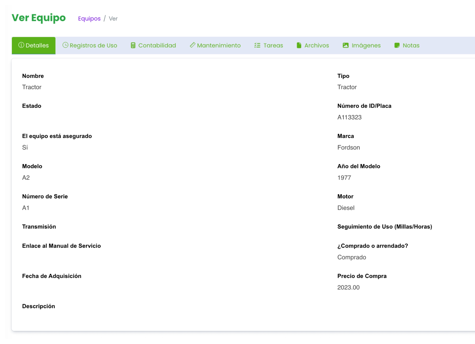Equipos y Maquinaria